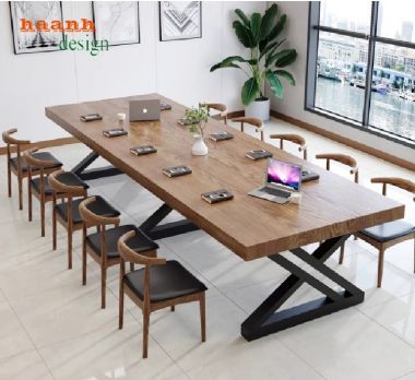 Bàn hội nghị chân sắt mặt gỗ – Lựa chọn lý tưởng cho văn phòng-BHS 009