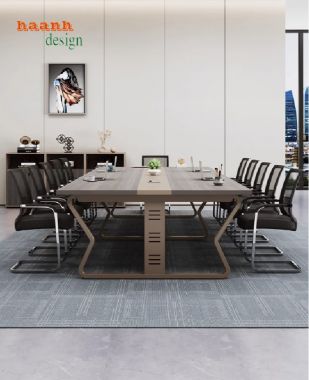 Bàn hội nghị văn phòng hiện đại – Kết hợp giữa sắt và gỗ-BHS 011