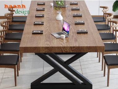 Bàn hội nghị chân sắt mặt gỗ – Lựa chọn lý tưởng cho văn phòng-BHS 009