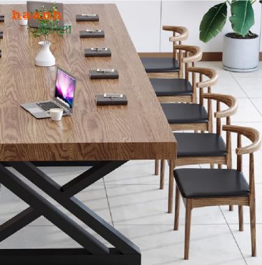 Bàn hội nghị chân sắt mặt gỗ – Lựa chọn lý tưởng cho văn phòng-BHS 009