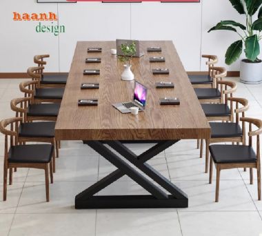 Bàn hội nghị chân sắt mặt gỗ – Lựa chọn lý tưởng cho văn phòng-BHS 009