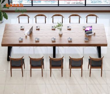 Bàn hội nghị chân sắt mặt gỗ – Lựa chọn lý tưởng cho văn phòng-BHS 009