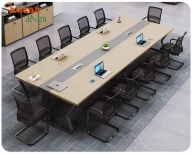 Bàn hội nghị văn phòng hiện đại – Kết hợp giữa sắt và gỗ-BHS 011
