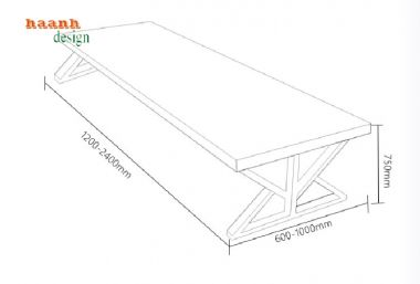 Bàn hội nghị chân sắt mặt gỗ – Lựa chọn lý tưởng cho văn phòng-BHS 009