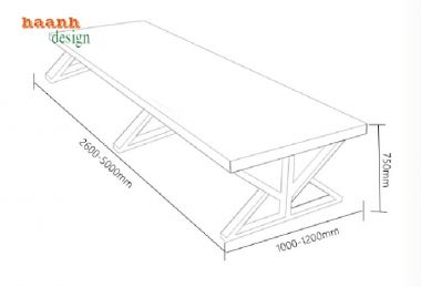 Bàn hội nghị chân sắt mặt gỗ – Lựa chọn lý tưởng cho văn phòng-BHS 009