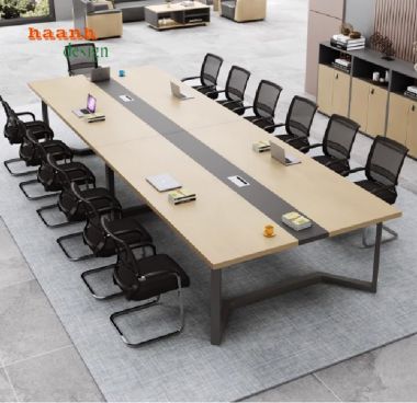 Bàn hội nghị sắt gỗ hiện đại – Bền đẹp, tối ưu không gian họp-BHS 010