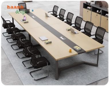 Bàn hội nghị sắt gỗ hiện đại – Bền đẹp, tối ưu không gian họp-BHS 010