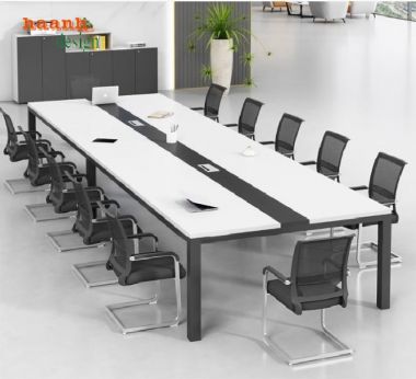 Mẫu bàn họp chân sắt mặt gỗ đẹp, sang trọng cho doanh nghiệp-BHS 012