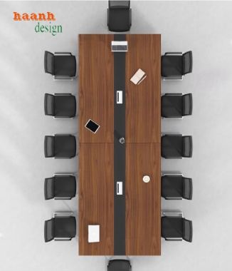 Mẫu bàn họp chân sắt mặt gỗ đẹp, sang trọng cho doanh nghiệp-BHS 012