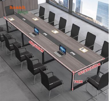 Đẳng cấp với bàn họp chân sắt mặt gỗ công nghiệp-BHS 007