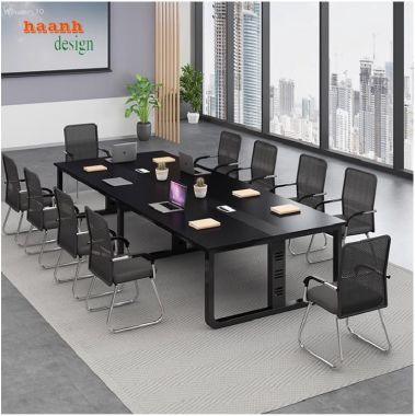 Đẳng cấp bàn họp chân sắt mặt gỗ cho văn phòng hiện đại-BHS 006