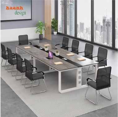 Đẳng cấp bàn họp chân sắt mặt gỗ cho văn phòng hiện đại-BHS 006