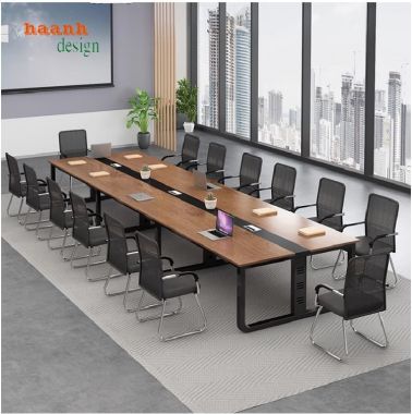 Đẳng cấp bàn họp chân sắt mặt gỗ cho văn phòng hiện đại-BHS 006