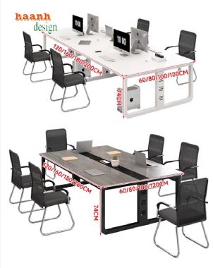 Đẳng cấp bàn họp chân sắt mặt gỗ cho văn phòng hiện đại-BHS 006