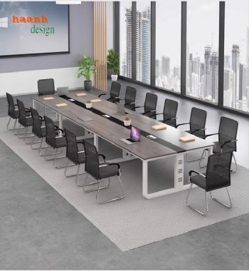 Đẳng cấp bàn họp chân sắt mặt gỗ cho văn phòng hiện đại-BHS 006