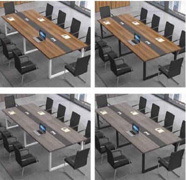 Đẳng cấp với bàn họp chân sắt mặt gỗ công nghiệp-BHS 007