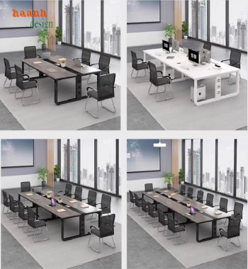 Đẳng cấp bàn họp chân sắt mặt gỗ cho văn phòng hiện đại-BHS 006