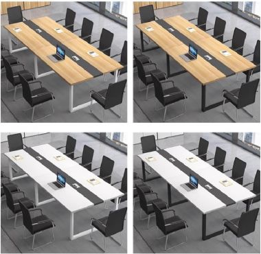 Đẳng cấp với bàn họp chân sắt mặt gỗ công nghiệp-BHS 007