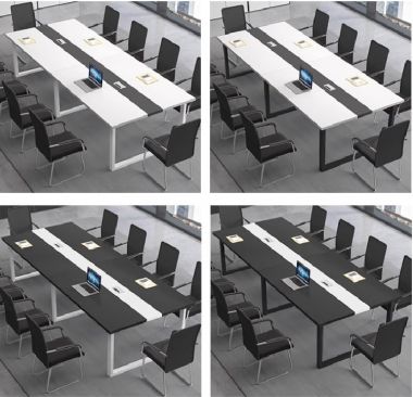 Đẳng cấp với bàn họp chân sắt mặt gỗ công nghiệp-BHS 007