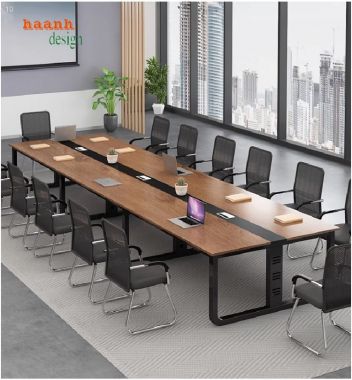 Đẳng cấp bàn họp chân sắt mặt gỗ cho văn phòng hiện đại-BHS 006