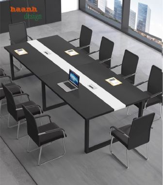 Đẳng cấp với bàn họp chân sắt mặt gỗ công nghiệp-BHS 007