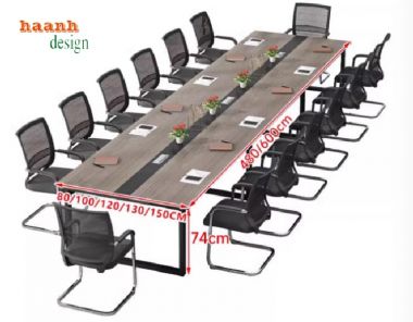 Bàn họp văn phòng chân sắt và sự bền bỉ theo thời gian-BHS 008