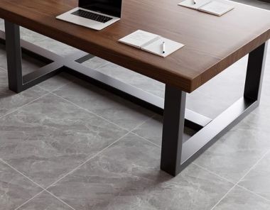 Mẫu bàn họp văn phòng chân sắt mặt gỗ đẹp sang trọng-BHS 014