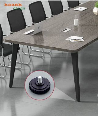 Bàn họp chân sắt mặt gỗ bo góc hiện đại - BHS 018