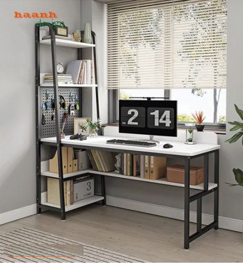 Mẫu Bàn Làm Việc Chân Sắt Mặt Gỗ Được Ưa Chuộng-BLS 010