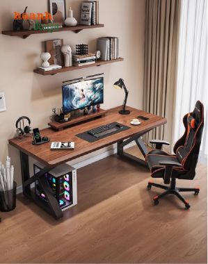 Bàn làm việc chân sắt mặt gỗ thiết kế tối giản, giá tốt-BLS 009
