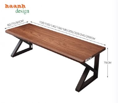 Bàn làm việc chân sắt mặt gỗ thiết kế tối giản, giá tốt-BLS 009
