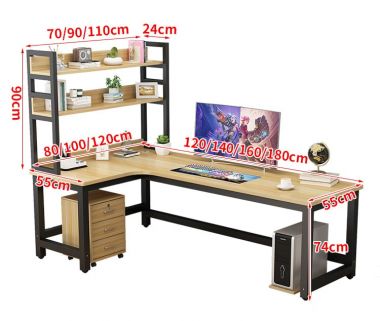 Bàn làm việc sắt sơn tĩnh điện kết hợp gỗ BLS001