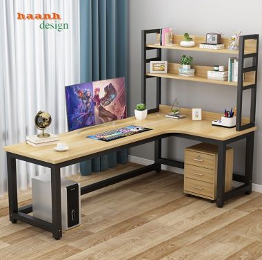 Bàn làm việc sắt sơn tĩnh điện kết hợp gỗ BLS001