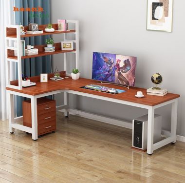 Bàn làm việc sắt sơn tĩnh điện kết hợp gỗ BLS001