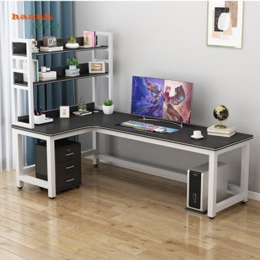 Bàn làm việc sắt sơn tĩnh điện kết hợp gỗ BLS001