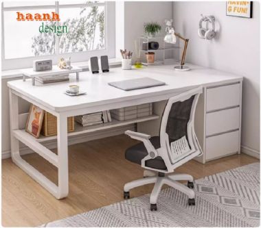 Tạo sự thoải mái với bàn làm việc chân sắt mặt gỗ-BLS 006