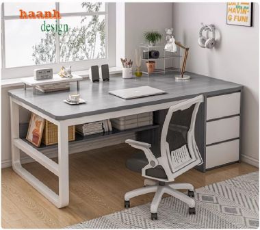 Tạo sự thoải mái với bàn làm việc chân sắt mặt gỗ-BLS 006
