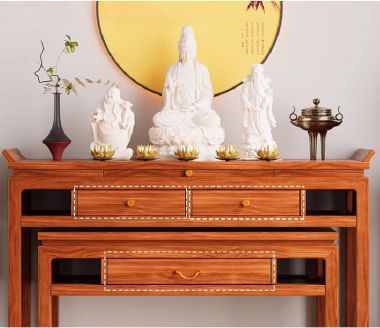 Mẫu bàn thờ Phật đẹp bằng gỗ hương nhập khẩu Nam Phi-BTP 007