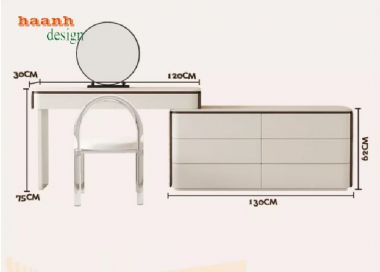 Làm đẹp không gian với bàn trang điểm gỗ công nghiệp-BTH 003