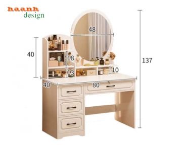 Bàn Trang Điểm Gỗ Công Nghiệp Đẹp – Giải Pháp Nội Thất-BTH 009