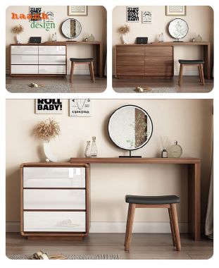 Tìm hiểu lợi ích của bàn trang điểm gỗ công nghiệp hiện đại-BTH 002