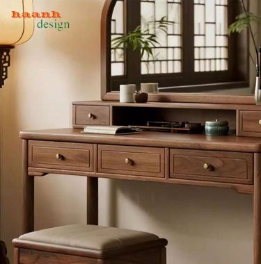 Bàn Trang Điểm Đẹp Thiết Kế Hiện Đại Từ Gỗ Óc Chó-BTH 010