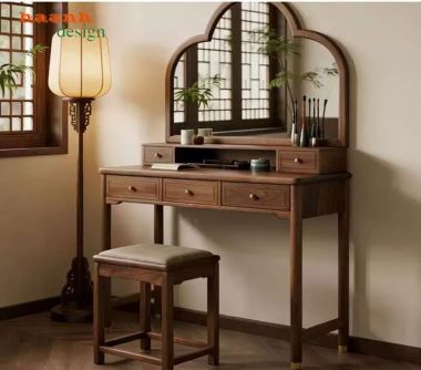 Bàn Trang Điểm Đẹp Thiết Kế Hiện Đại Từ Gỗ Óc Chó-BTH 010