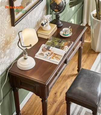 Bàn gỗ trang điểm cao cấp phong cách cổ điển Mỹ sang trọng-BTA 017