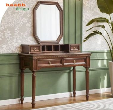 Bàn gỗ trang điểm cao cấp phong cách cổ điển Mỹ sang trọng-BTA 017