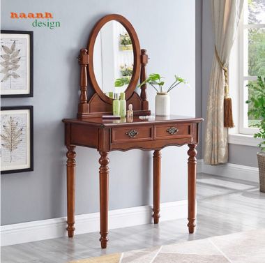 Khám phá mẫu bàn trang điểm cao cấp gỗ sồi tự nhiên đẹp mê hồn-BTA 012