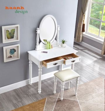 Khám phá mẫu bàn trang điểm cao cấp gỗ sồi tự nhiên đẹp mê hồn-BTA 012