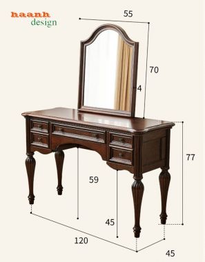 Bàn Trang Điểm Đẹp Phong Cách Cổ Điển Mỹ Sang Trọng-BTA 016