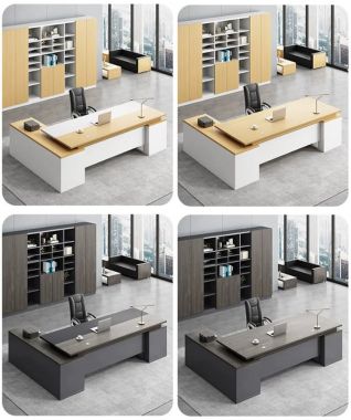 Xu Hướng Bàn Trưởng Phòng Hiện Đại Gỗ Công Nghiệp 2026-BTF 007