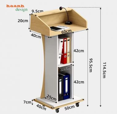 Bục phát biểu hội trường dáng cong phối màu đa dạng - BPB 011